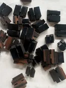 Vintage Italian Brutalist Black & Brown Wooden Buttons