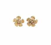 0.25ctw Diamond Plumeria Flower Stud Earrings in 14K