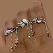 Adjustable charm and chain ring