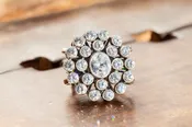 Brilliant CZ Flower Silver Ring