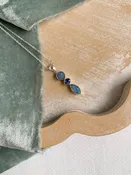 Australian Opal and Kyanite Silver Pendant Necklace