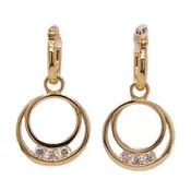 3-Stone Circles Drop Earrings