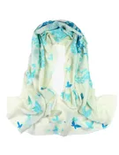 100% Wool Scarfs Wraps and Shawls Butterfly and Flower