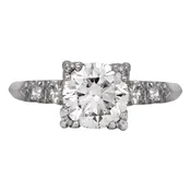 Antique 1.66 Carats Old European &amp; Single Cut Diamond Engagement Ring