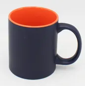 11OZ CERAMIC MUG, MATTE, BLACK - INNER COLOR ORANGE