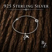 925 Sterling Silver Cross Charm Bracelet