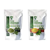 Henna + Indigo Gray Coverage Bundle — 100g Each, Two-Step Kit