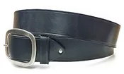 1 1/2" Wide Leather Belt - Black