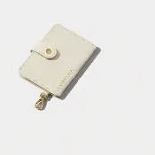 Add-On Sleek Mirror Magnet Wallet - Ivory/Gold