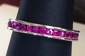 2pt Pink Sapphire Eternity Toe Ring in White Gold Setting