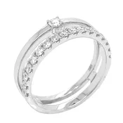 14K White Gold Diamond Band