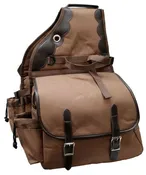 #0110: Showman ® 600 denier deluxe insulated nylon saddle bag with flap over zippered bag with doub
