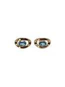 14K Blue Topaz Earrings - Made in Italy - HOUSEWARE THRIFT STORE