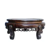 12 "Chinese Brown Wood Round Table Top Stand Display Easel ws129BS