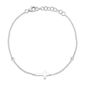 0.03Ct Diamond Bezel Cross Bracelet Sc55026525
