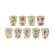 10 oz. Hand-Painted Stoneware Cup w/ Wax Relief Pattern, 9 Styles. Each Sold Separately.