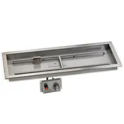 36″ x 12″ Stainless Steel Rectangular Drop-in Fire Pit Pan With Electric Ignition System kit, CSA Certified
