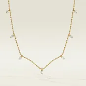 0.50ctw Diamond Gold Station Necklace
