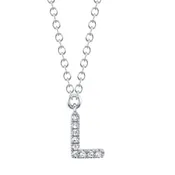 0.03CT 14K W/G DIAMOND NECKLACE - INITIAL L