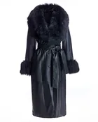 Belted Leather Trench Coat with Toscana Lamb Trim - Maximilian