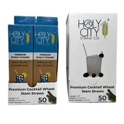 5.75" Cocktail Wheat Stem Drinking Straws | Inner Pack | 10 x 50ct. Boxes