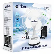Airbro FSA-12 12-Inch Rechargeable Fan – Bluetooth & Solar Charging
