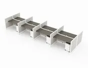 Compile Office Workstation with Glass Divider