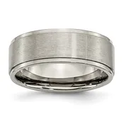 8mm Titanium Wedding Band Brushed Finish