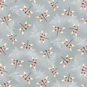 1/4 Yard Tivoli Garden  Dragonflies Grey - Wilmington Prints
