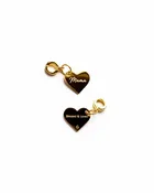 Mom Engraved Heart Lock Charms