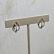 10k Two Tone .13ctw Huggie Hoop Earrings