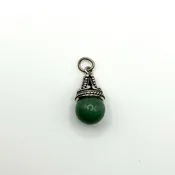925 Sterling Silver Jade Ball Pendant