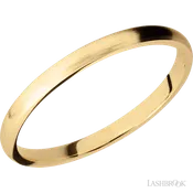 2 mm wide Domed 14K Yellow Gold band.