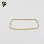 (1-0030) Gold Laminate - 3.5mm Curb Link Anklet - 10" - BGO