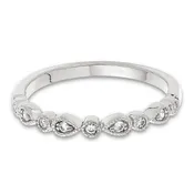10K White Gold Victor Corp. 0.10ct Vintage-Inspired Diamond Stackable Band