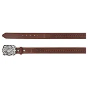 ARENA ACE 2520791603 BOYS BELT BROWN WITH CENTER V STITCH