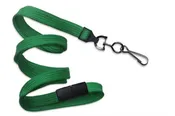 3/8" (10 MM) Flat Braid Breakaway Woven Lanyard with a Universal Slide Adapter and Black-Oxidized Swivel Hook, Qty = 1000