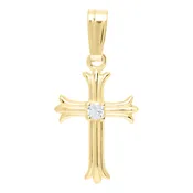 14k Children's White Topaz Cross Pendant
