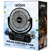 Airbro RXF-50 Solar Portable Fan & Bluetooth Speaker with FM/AM - 7"