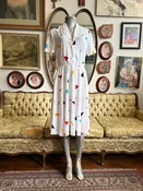 1980s Geometric Secretary Dress Medium by Le Petite