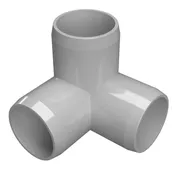 1-1/2 in. 3-Way PVC Elbow Fitting, Furniture Grade  - Gray