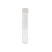 116mm Clear Glass Blunt Tube w/ Plastic White Cap - (100 - 45,000 Count)