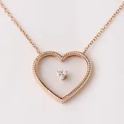 14K Rose Gold Diamond Open Heart Pendant Necklace 0.03 CTW With 18” Cable Chain — Avior Jewelry
