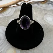 Amethyst Oval Faceted Ring (Size 8.5)