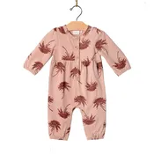 Chrysanthemum Henley Long Romper | Cotton | 0-24m