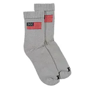 American Flag Cotton Marled Socks - Gray/Natural