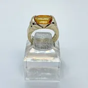 14K Citrine Large Rectangle Cushion Cut