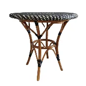 30" Rattan Table Top &amp; Base - Black