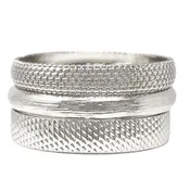 Textured Silver Bangel Stack