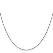 14k White Gold Diamond Cut Cable Chain - 20" 1.05mm